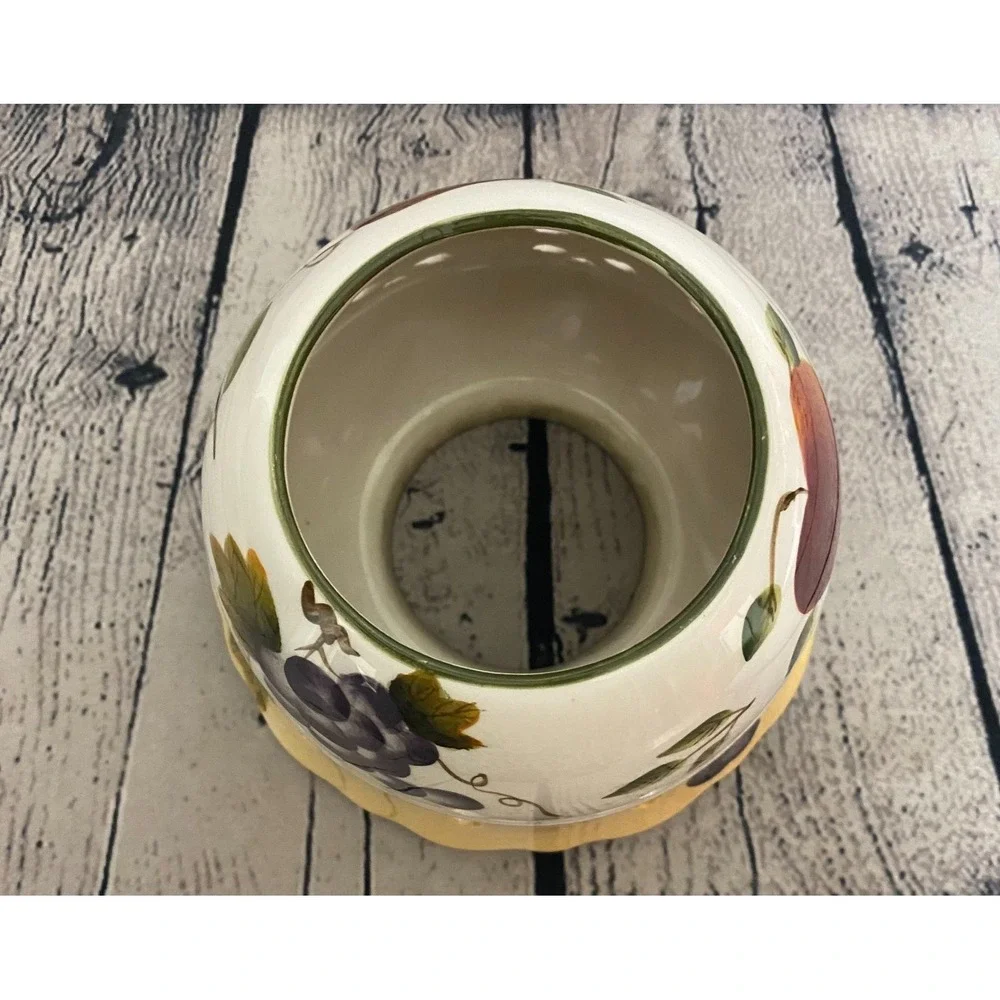Home Interiors Sonoma Villa Ceramic Candle Jar Shade Fruit Cut Out Cottage‎ Core